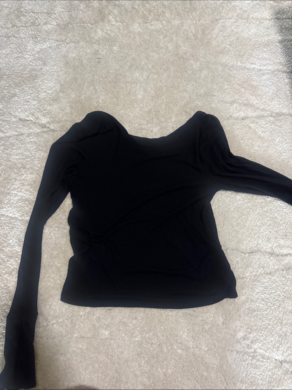 Black Long Sleeve Scoop Neck Women's Top